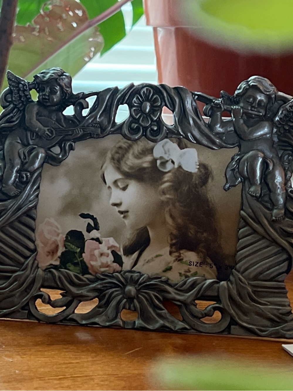 Ornate Cherub Decorative Pewter Picture Frame